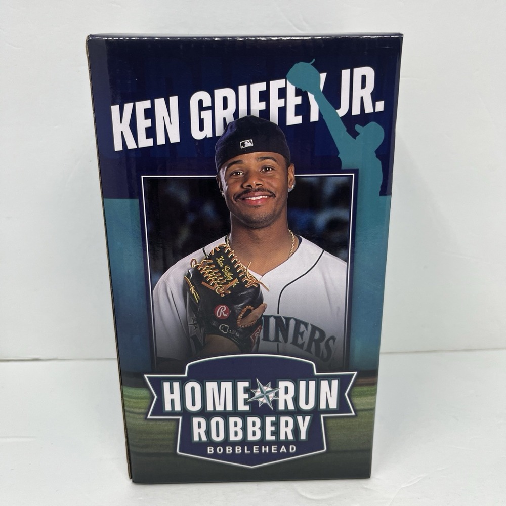 Ken Griffey Jr Seattle Mariners 2024 SGA Bobblehead NIB Home Run Robbery *Teal*